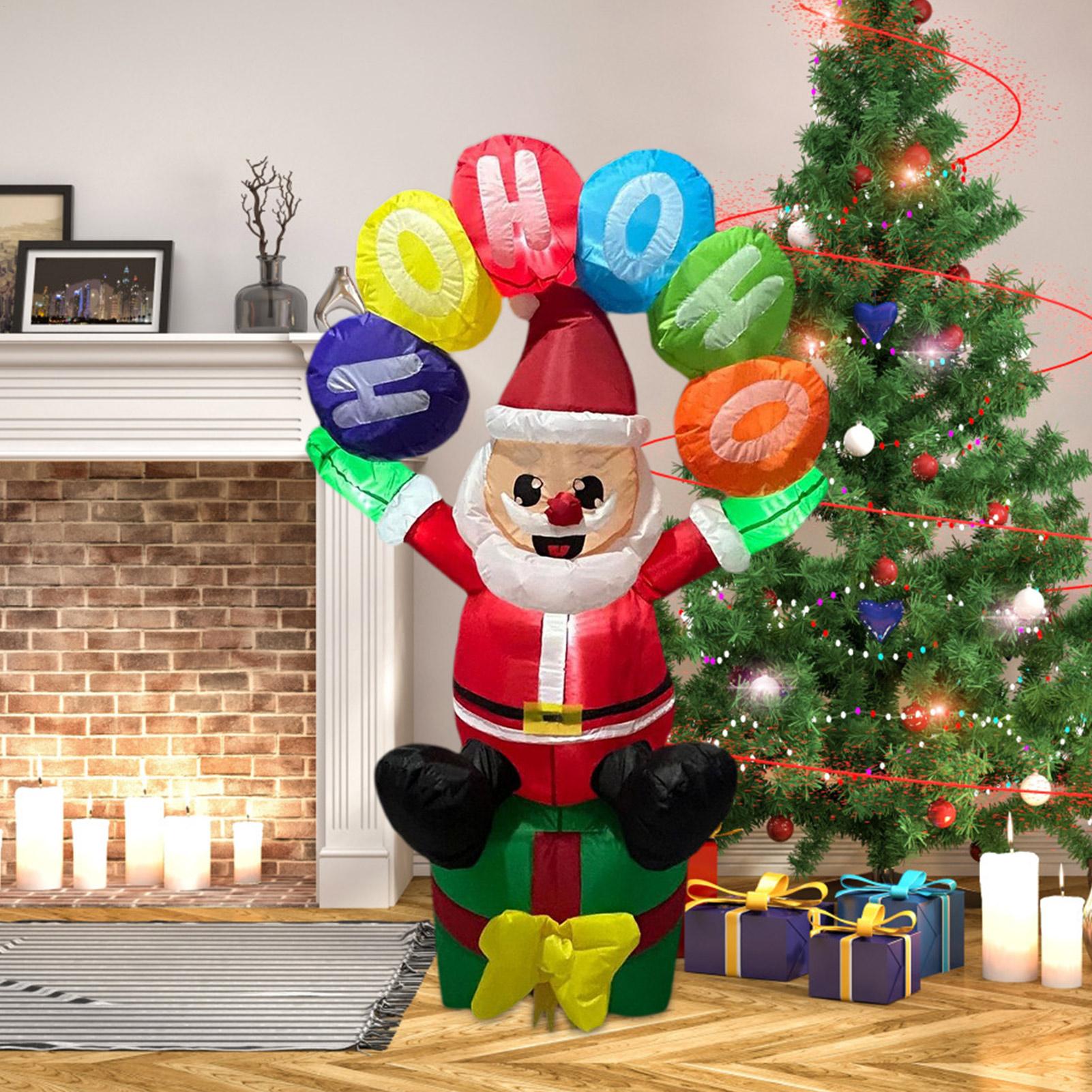 Christmas Lights Outdoor - Aufblasbares Weihnachtsmann-Dekor zum Aufblasen mit LED-Leuchten,