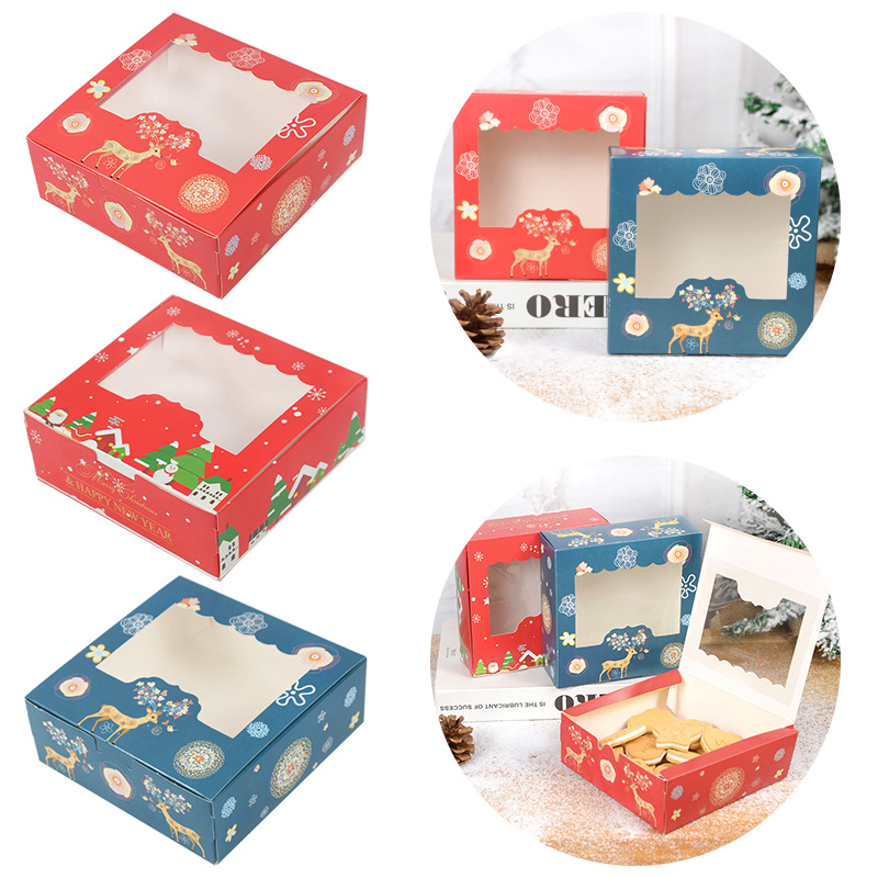 Advent Calendar Gift - 10/5pcs Weihnachts plätzchen box mit Fenster