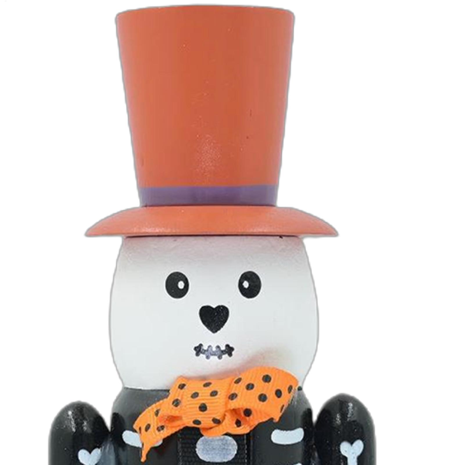 Nutcracker Figurine - Halloween-Nussknacker aus Holz, gruseliges Skelett, Kürbis,