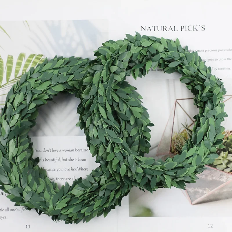 Christmas Wreath Fake - 7 Meter Eisendraht, grüne Blattrebe, Hochzeit,