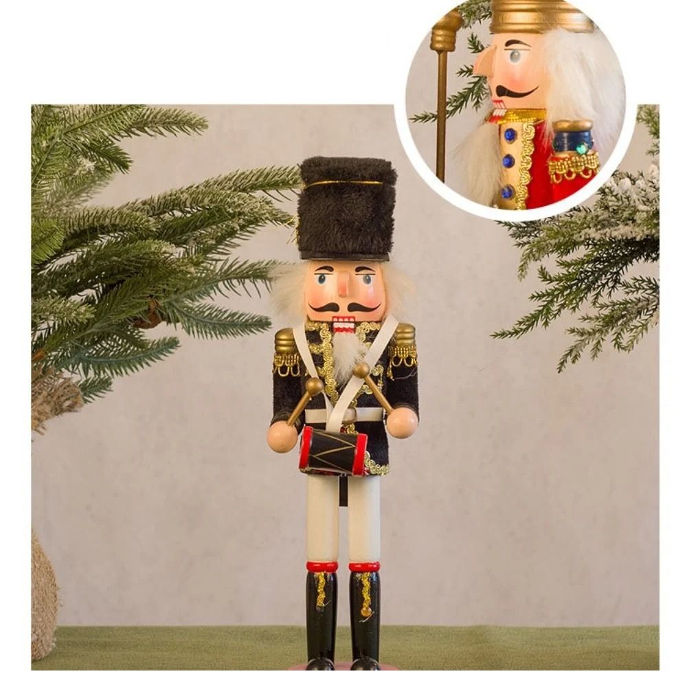 Nutcracker Figurine - Adventsdekoration Vintage Weihnachts-Nussknacker Bemalter König-Soldat 30cm