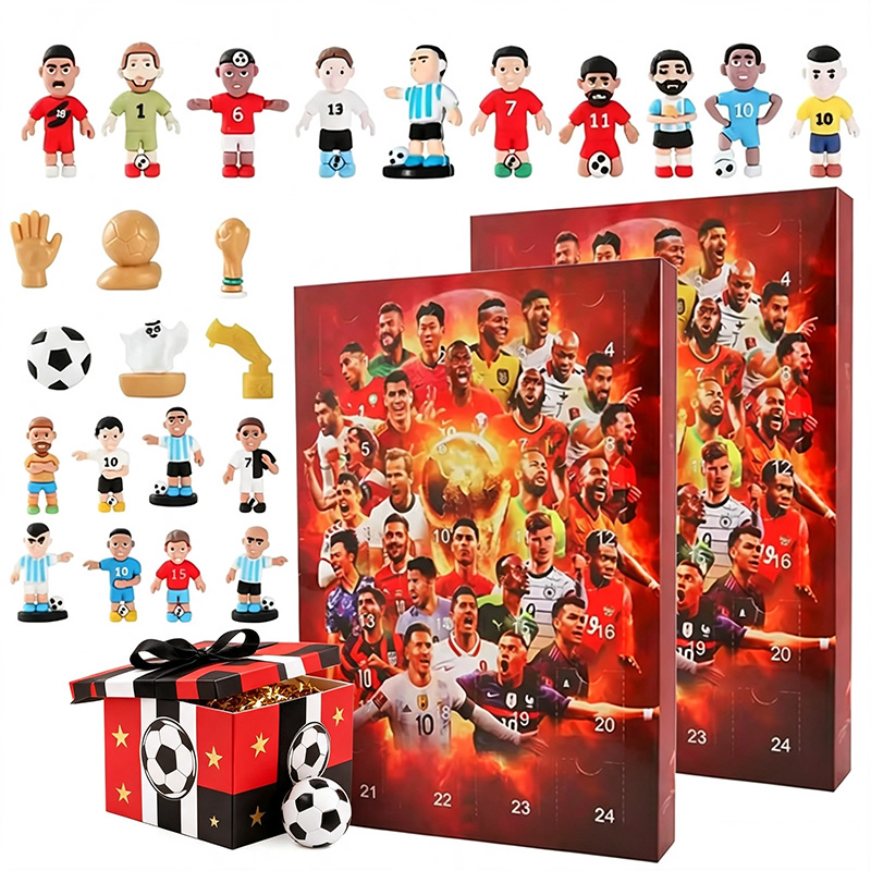 Advent Calendar Gift - Fußball-Adventskalender mit 24 Tagen, Sport-Weihnachts-Adventskalender, Countdown-Kalender