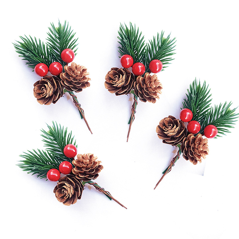 Christmas Tree Artificial - 10-teiliges Set Künstliche Tannenzapfen und Rote