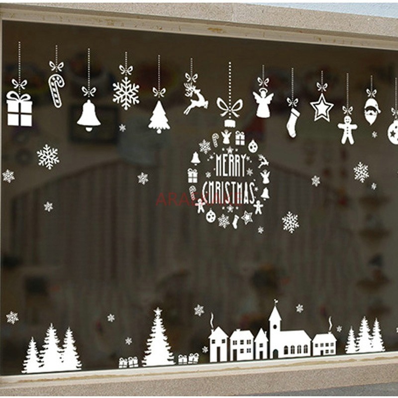 Snowflake Window Decal - 1 Stück Weihnachtsdorf-Glasfenster Weißer Wandaufkleber für