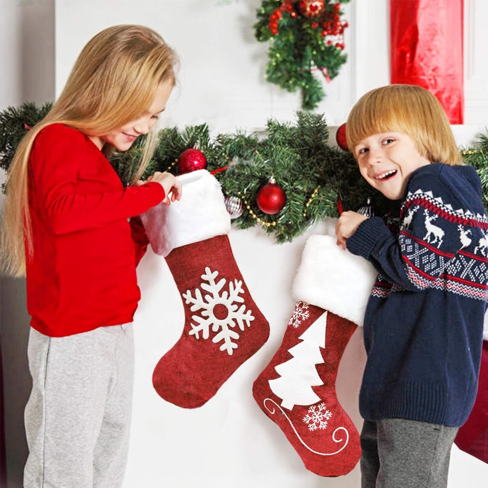 2-4 Stück Große Jute-Weihnacht – Christmas Stocking Hanging Bewertung und Preis