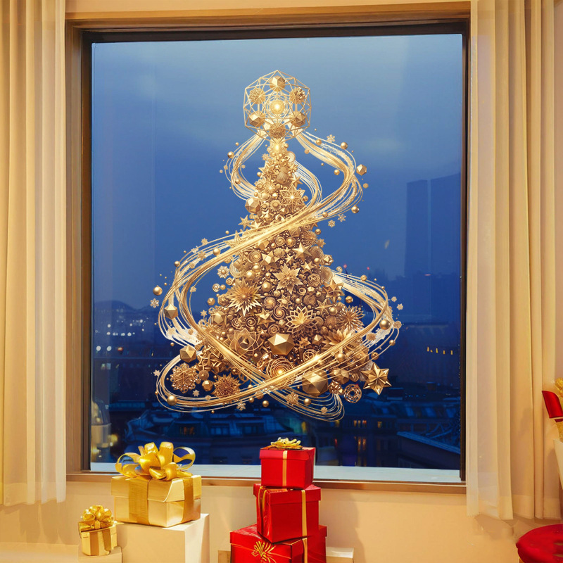 Goldener Weihnachtsbaum-Fenste – Snowflake Window Decal Bewertung und Preis