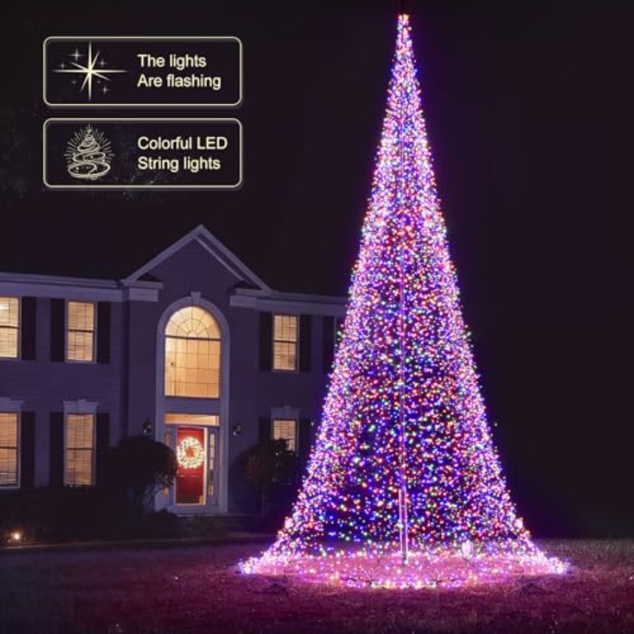 Outdoor-Fahnenmast mit LED-Wei – Christmas Lights Outdoor Bewertung und Preis