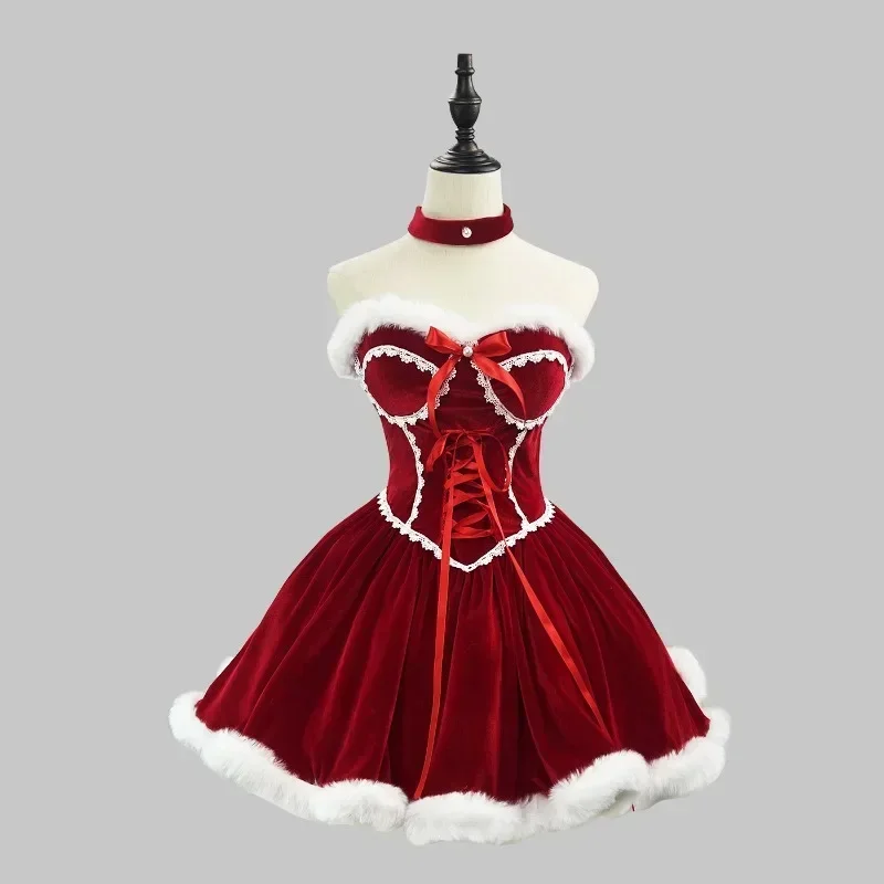 Neues Jahr Rotes Kleid Umhang  – Elf Costume Christmas Bewertung und Preis